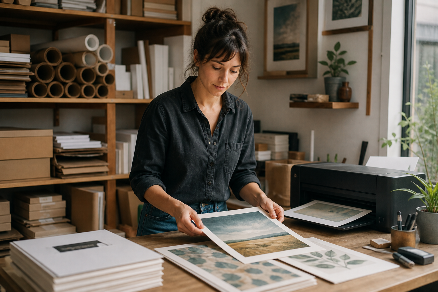 A scene from the Online Print Shop practice world